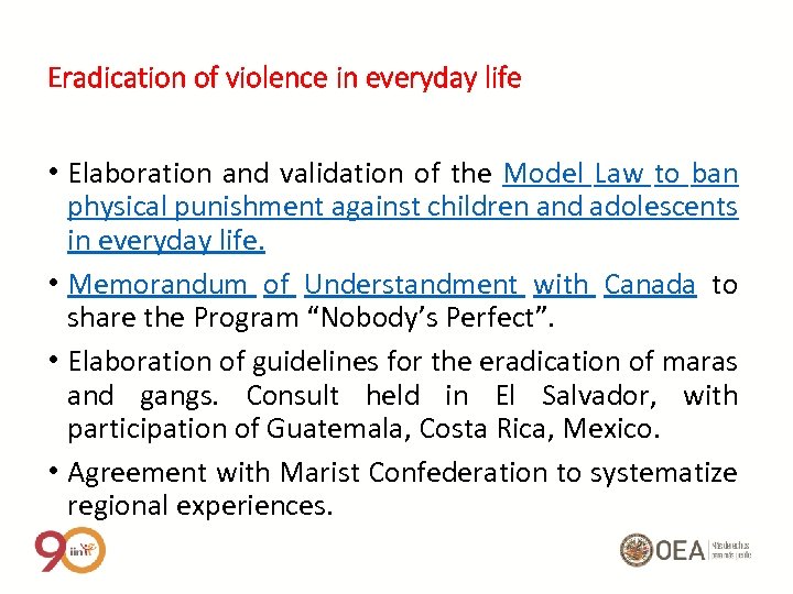 Eradication of violence in everyday life • Elaboration and validation of the Model Law