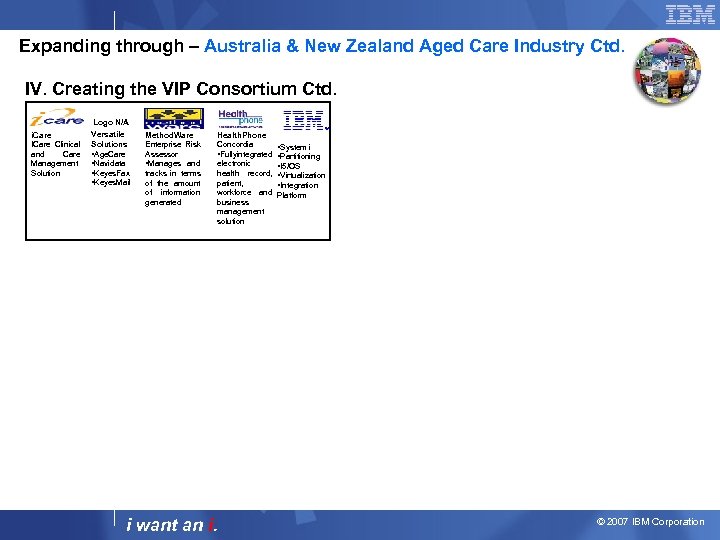 Expanding through – Australia & New Zealand Aged Care Industry Ctd. IV. Creating the