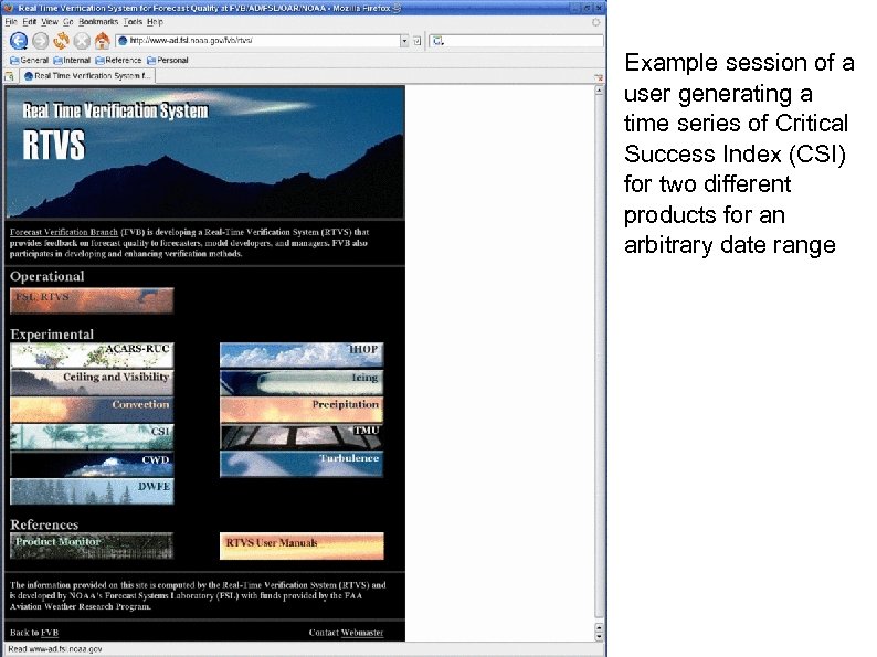 Example session of a user generating a time series of Critical Success Index (CSI)