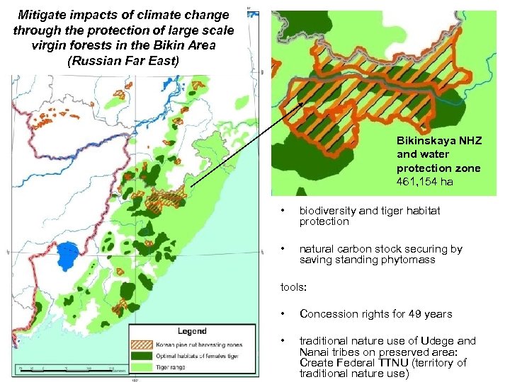 Mitigate impacts of climate change through the protection of large scale virgin forests in