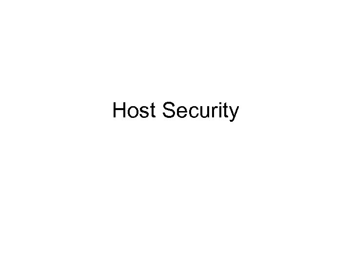 Host Security 