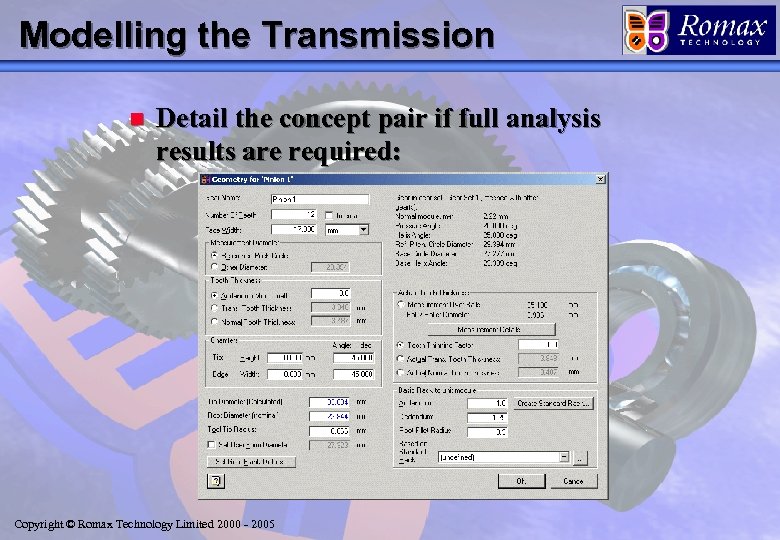 Modelling the Transmission n Detail the concept pair if full analysis results are required: