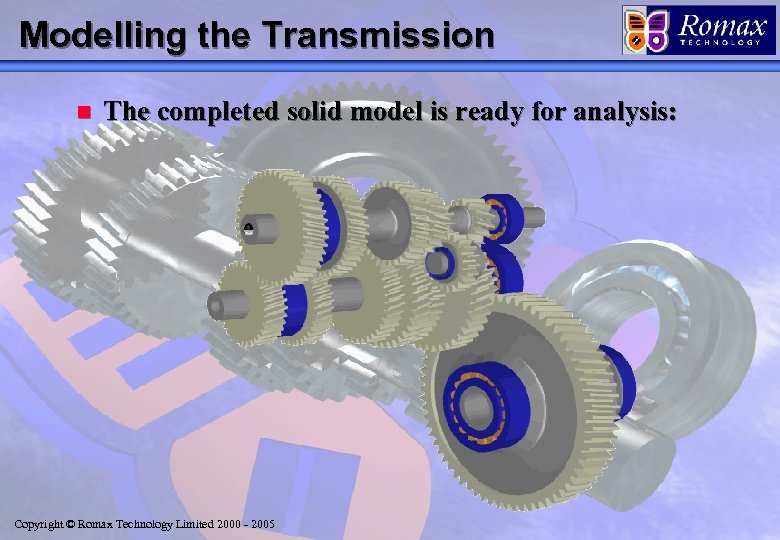 Modelling the Transmission n The completed solid model is ready for analysis: Copyright ©