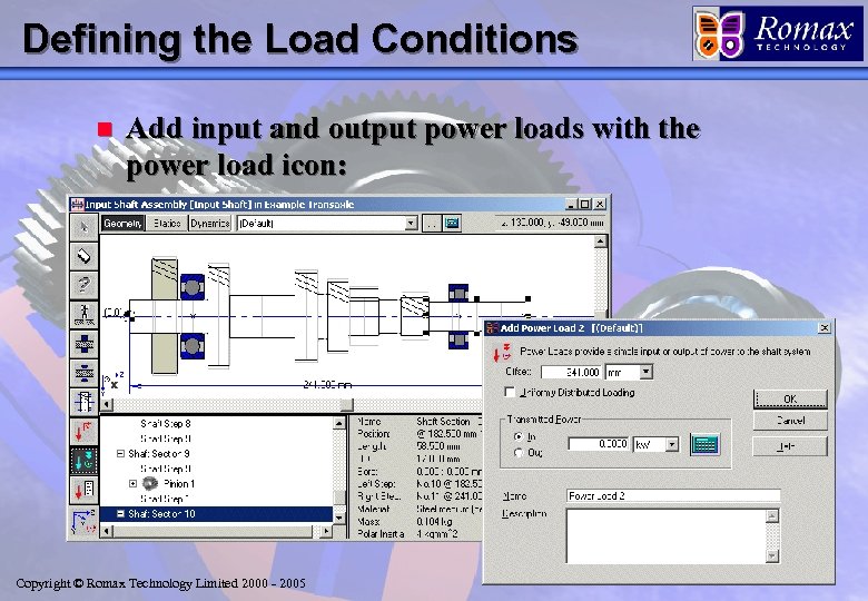 Defining the Load Conditions n Add input and output power loads with the power