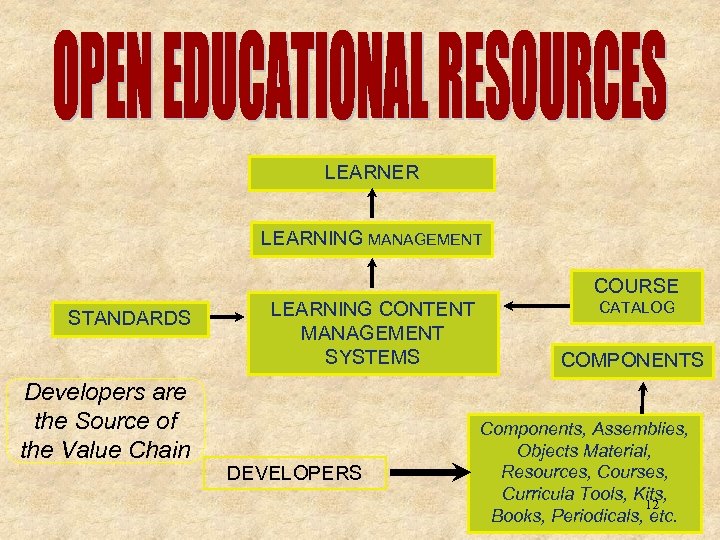 LEARNER LEARNING MANAGEMENT COURSE STANDARDS Developers are the Source of the Value Chain LEARNING
