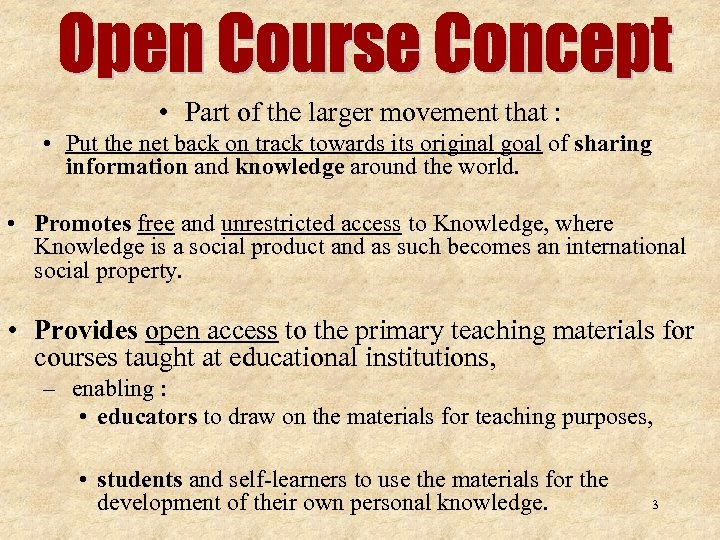  • Part of the larger movement that : • Put the net back