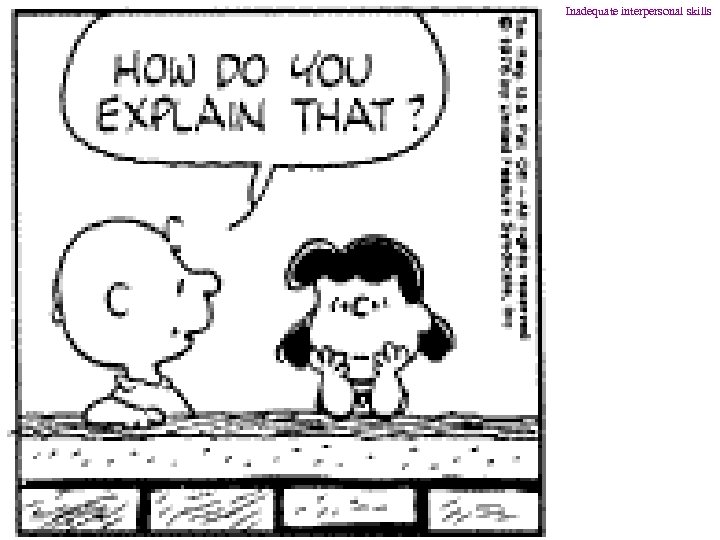 Inadequate interpersonal skills 