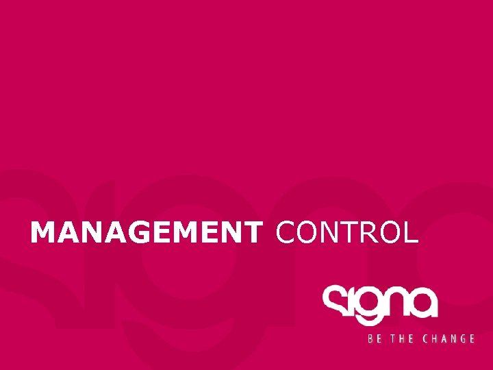 MANAGEMENT CONTROL 