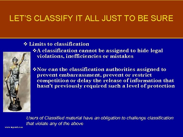 LET’S CLASSIFY IT ALL JUST TO BE SURE v Limits to classification v. A