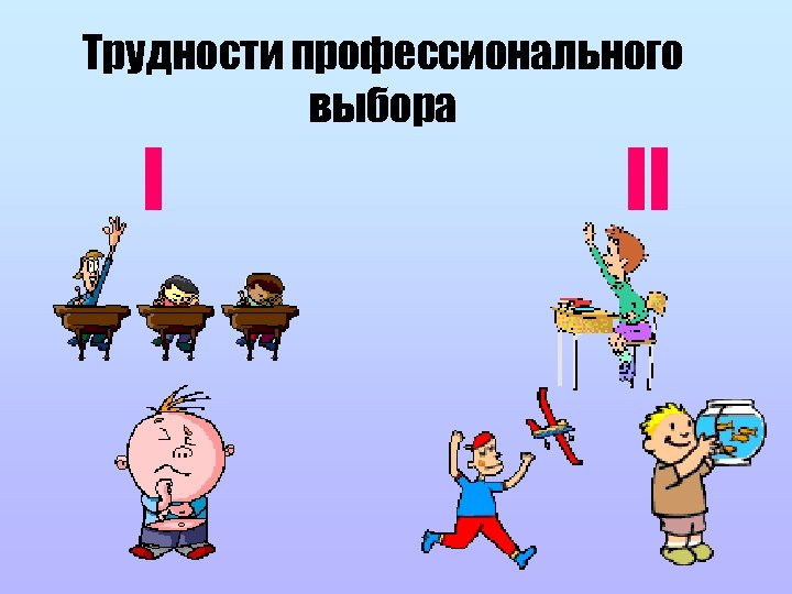 Трудности профессионального выбора I II 