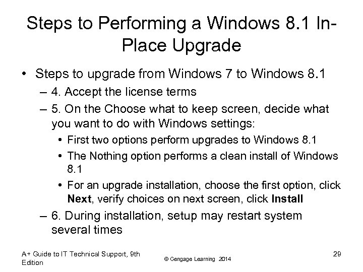 Steps to Performing a Windows 8. 1 In. Place Upgrade • Steps to upgrade