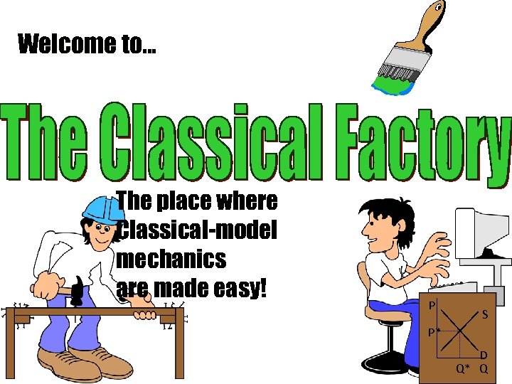 Welcome to. . . The place where Classical-model mechanics are made easy! P S