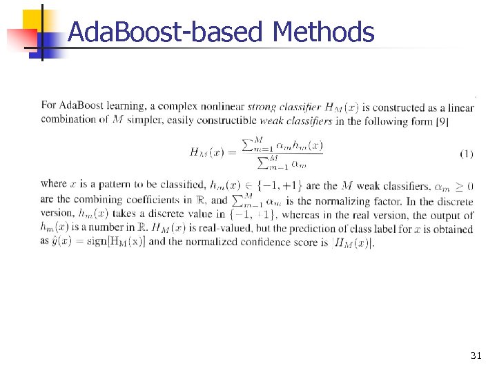 Ada. Boost-based Methods 31 