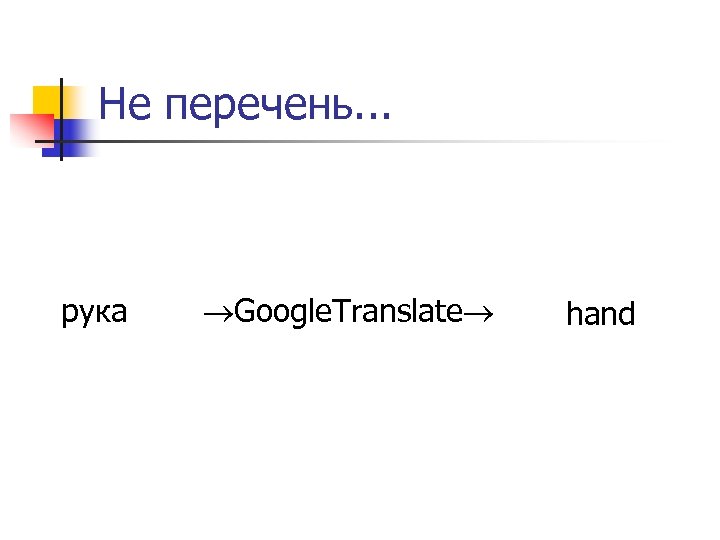 Не перечень. . . рука Google. Translate hand 