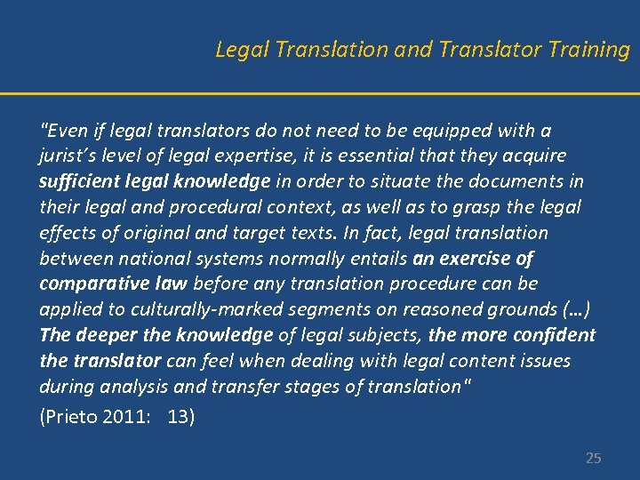 Legal Translation and Translator Training 