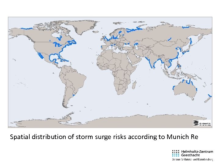 Spatial distribution of storm surge risks according to Munich Re 