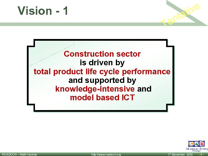 Vision - 1 ive at nt e T Construction sector is driven by total