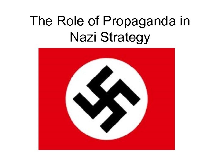 The Role of Propaganda in Nazi Strategy 