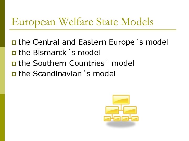European Welfare State Models the p Central and Eastern Europe´s model Bismarck´s model Southern