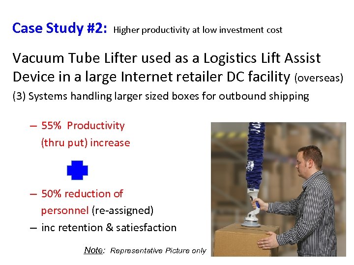 Case Study #2: Higher productivity at low investment cost Vacuum Tube Lifter used as