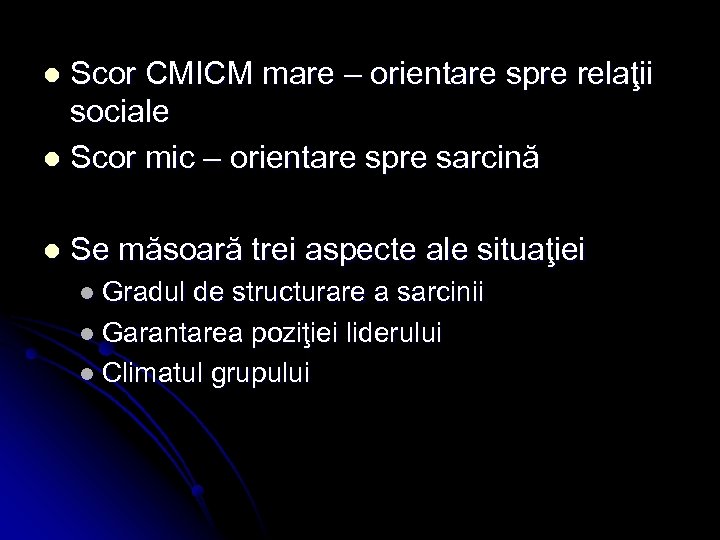 Scor CMICM mare – orientare spre relaţii sociale l Scor mic – orientare spre