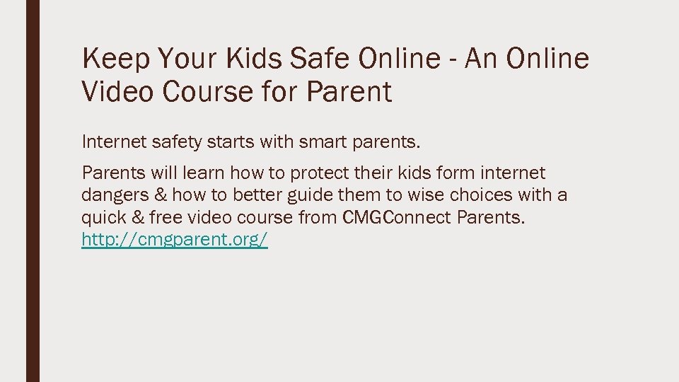Keep Your Kids Safe Online - An Online Video Course for Parent Internet safety