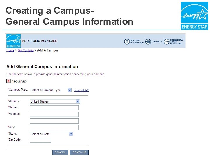 Creating a Campus- General Campus Information 
