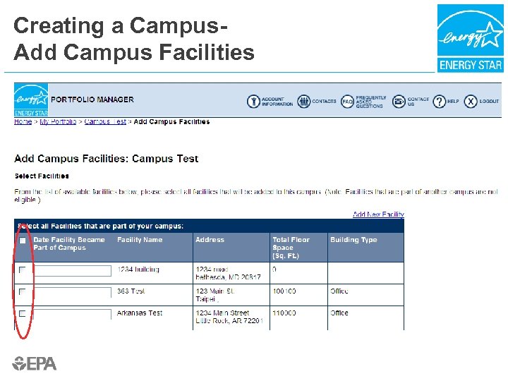 Creating a Campus- Add Campus Facilities 