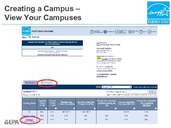 Creating a Campus – View Your Campuses 