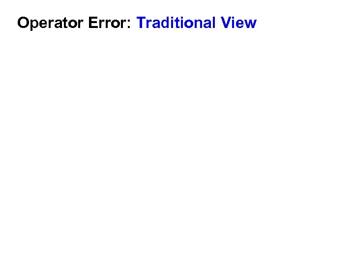 Operator Error: Traditional View 