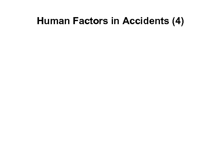 Human Factors in Accidents (4) 