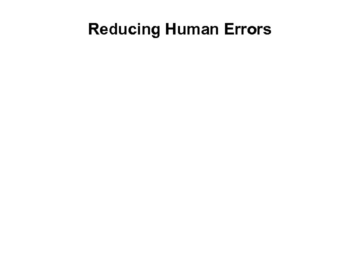 Reducing Human Errors 
