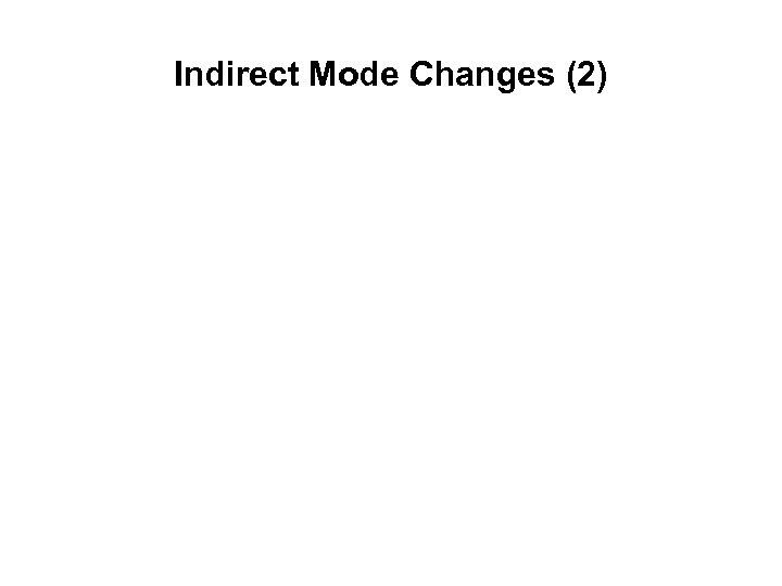 Indirect Mode Changes (2) 