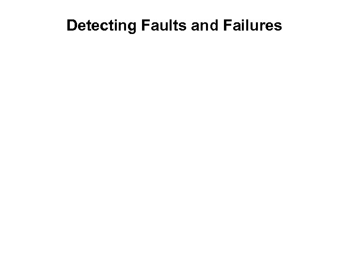 Detecting Faults and Failures 