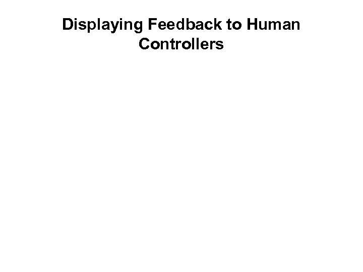 Displaying Feedback to Human Controllers 