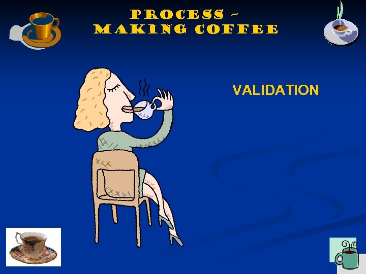 Process – making coffee VALIDATION 