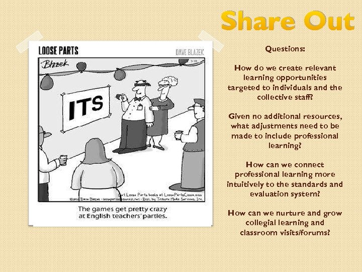 Share Out Questions: How do we create relevant learning opportunities targeted to individuals and