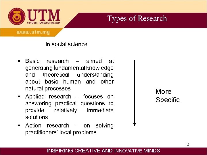 Types of Research In social science § Basic research – aimed at generating fundamental