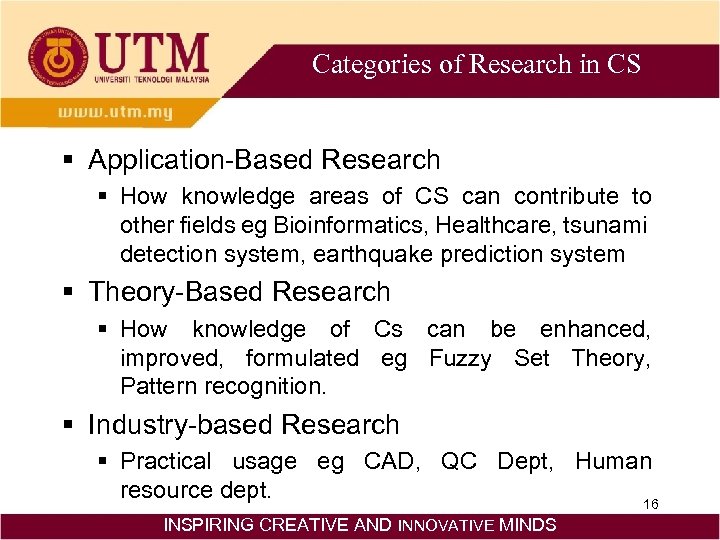 Categories of Research in CS § Application-Based Research § How knowledge areas of CS