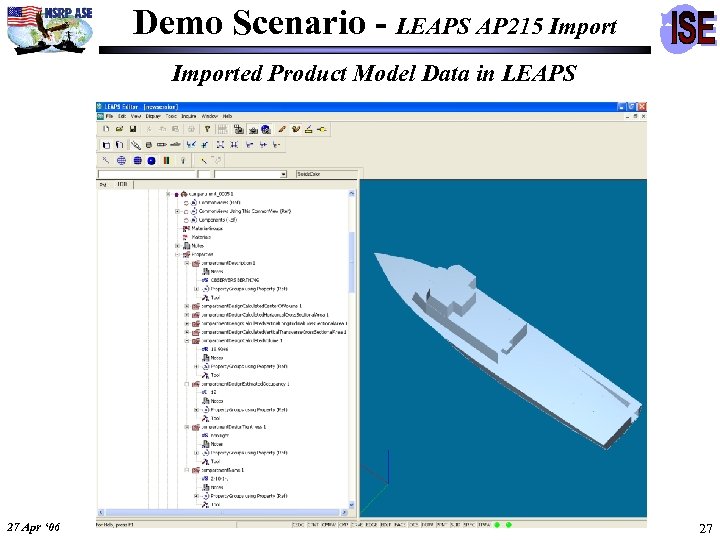 Demo Scenario - LEAPS AP 215 Imported Product Model Data in LEAPS 27 Apr