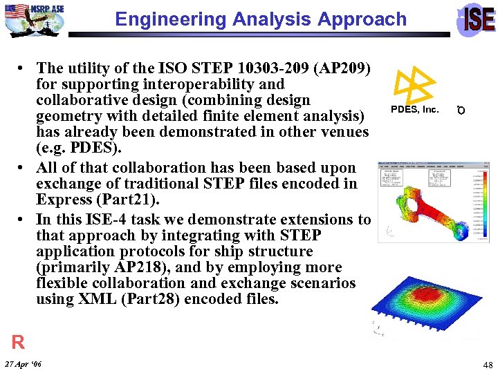 Engineering Analysis Approach • The utility of the ISO STEP 10303 -209 (AP 209)