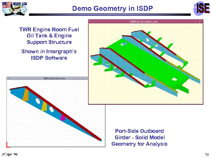 Demo Geometry in ISDP TWR Engine Room Fuel Oil Tank & Engine Support Structure