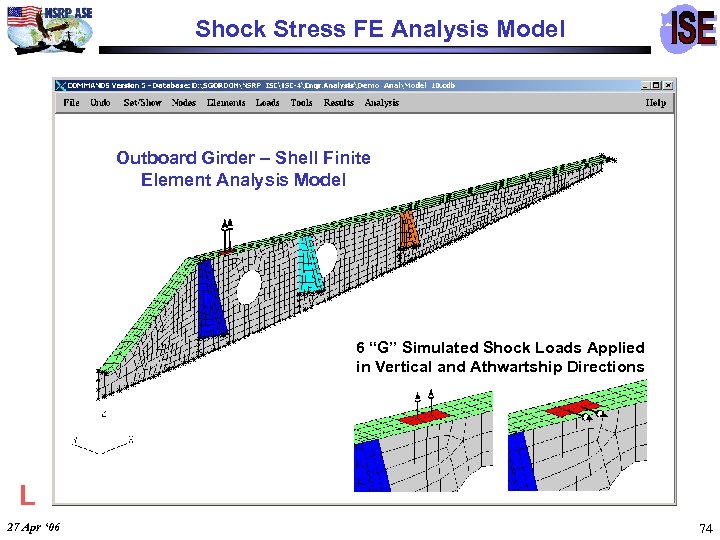 Shock Stress FE Analysis Model Outboard Girder – Shell Finite Element Analysis Model 6
