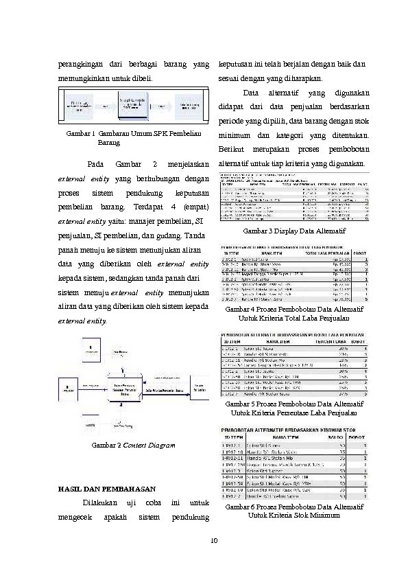 perangkingan dari berbagai barang yang keputusan ini telah berjalan dengan baik dan memungkinkan untuk