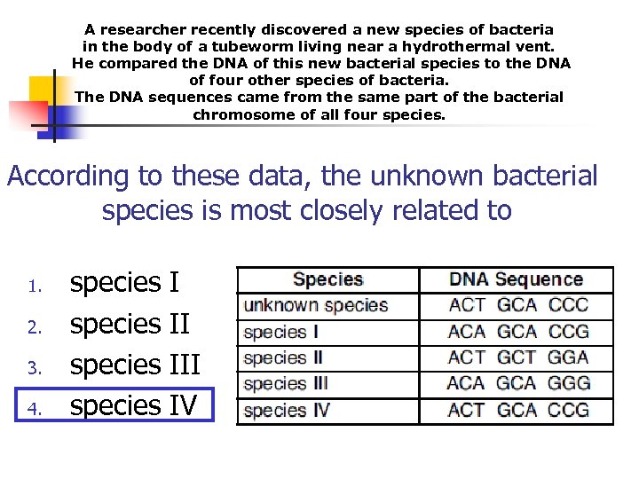 A researcher recently discovered a new species of bacteria in the body of a