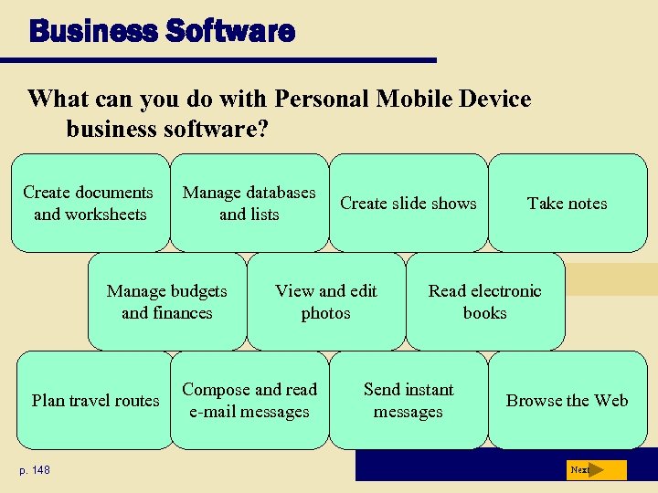 Business Software What can you do with Personal Mobile Device business software? Create documents