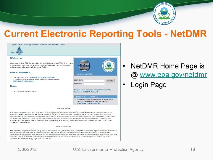 Current Electronic Reporting Tools - Net. DMR • Net. DMR Home Page is @