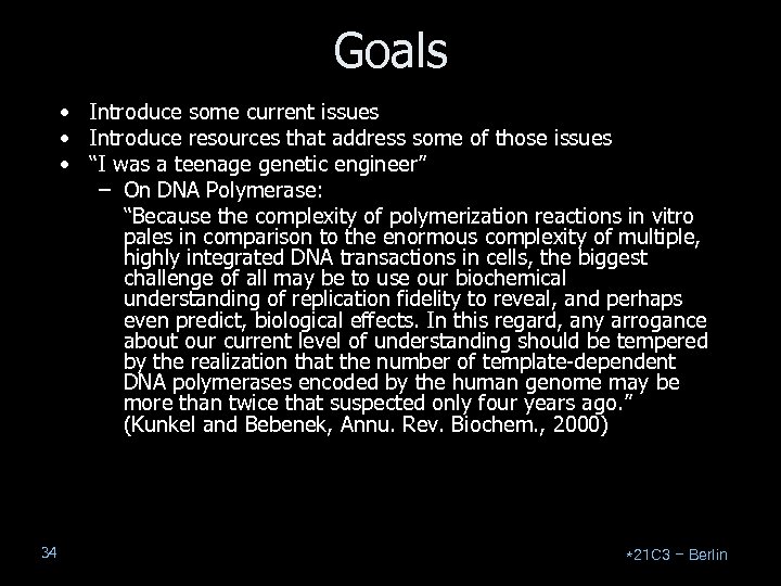 Goals • Introduce some current issues • Introduce resources that address some of those