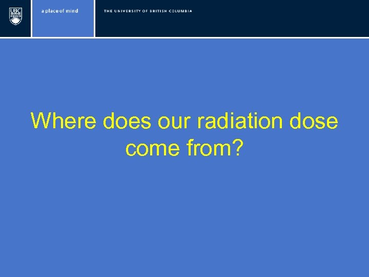 Where does our radiation dose come from? 