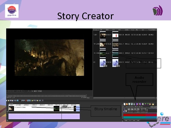 Story Creator Mam Segments Audio recorder Story timeline 